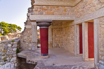 Details of Knossos palace near Heraklion, island of Crete