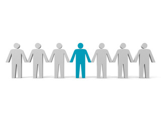 Team leader. Company boss. Teamwork. Concept 3D illustration.