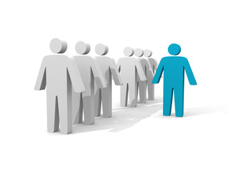 Team leader.Teamwork. Concept 3D illustration.