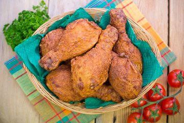 Fried chicken in the basket