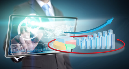 Businessman graph concept