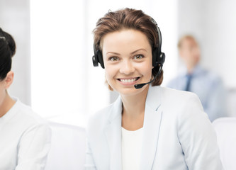 friendly female helpline operator