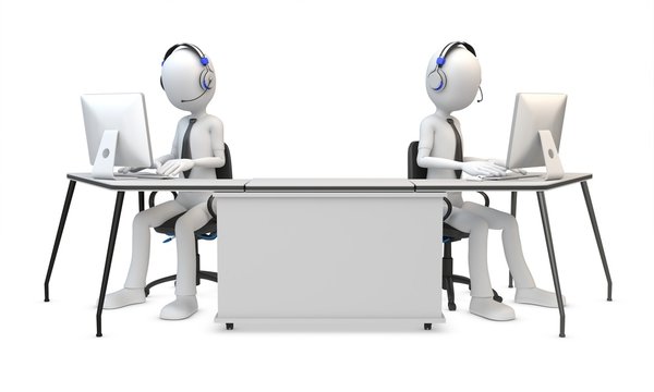 3d man working in a call center