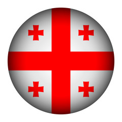 Obraz premium Georgia flag button.