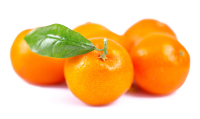 Tangerines isolated on white