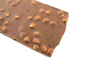 Chocolate with nuts isolated