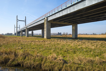 Skyline of a modern bridge in nature