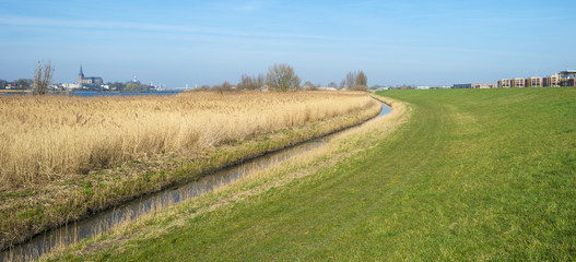 Skyline of an ancient city along a river