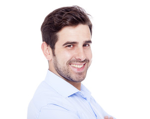 Portrait of a handsome man, isolated over a white background