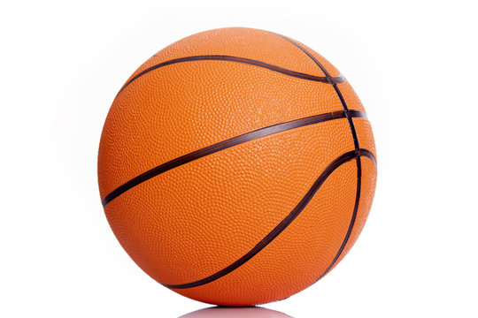 Orange basketball isolated over white background