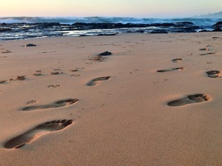 walking on the beach