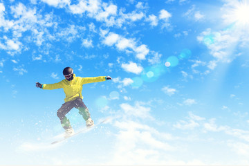 Snowboarder in jump