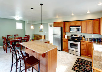 Kitchen and dining room area