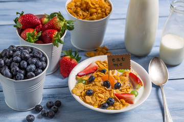 Healthy breakfast ready to eat