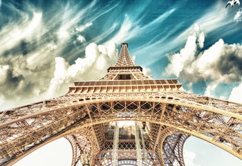 Foto auf Glas Beautiful view of Eiffel Tower in Paris © jovannig