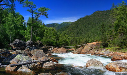 The mountain river.