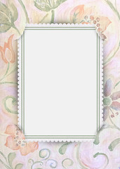 floral frame with slit corners