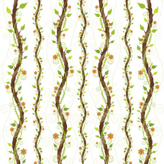 Fototapeta premium tree branch with flowers and leaves on a white background