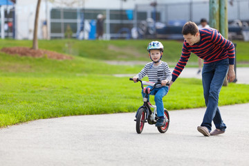 family biking