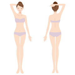 女性　美容　裸　ヌード　全身