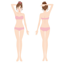 女性　美容　裸　ヌード　全身