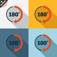 Angle 180 degrees sign icon. Geometry math symbol