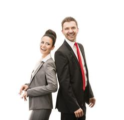 Business woman and business man