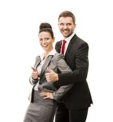 Business woman and business man