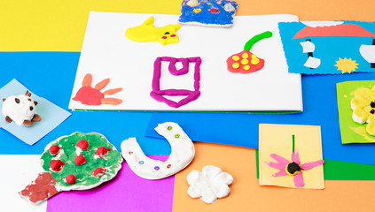 baby crafts from play dough and paper