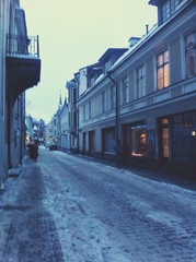 People walking the street in Tallinn