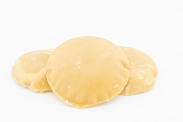 palm sugar on white background