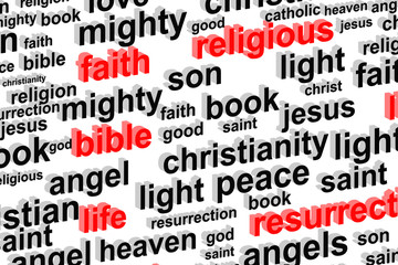 Religion Word Cloud Concept Illustration
