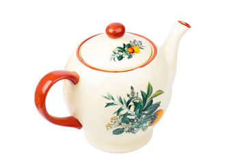 Porcelain teapot isolated on white