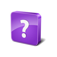 Help 3d Rounded Corner Violet Vector Icon Button