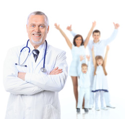 Fototapeta premium Family doctor and patients. Health care