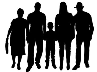 Vector silhouette of family.