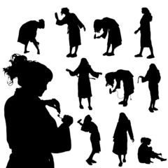 Vector silhouette of a woman.
