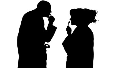 Vector silhouette of a people.