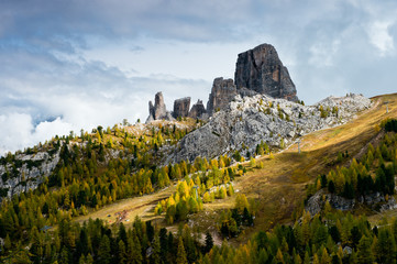 View of Cinque Torri in Eastern Dolomites
