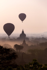 Sunrise over the temple plains of Bagan - Myanmar