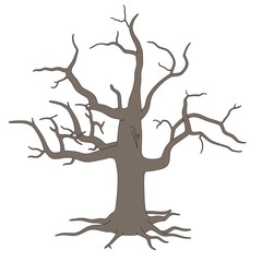 cartoon image of dead tree