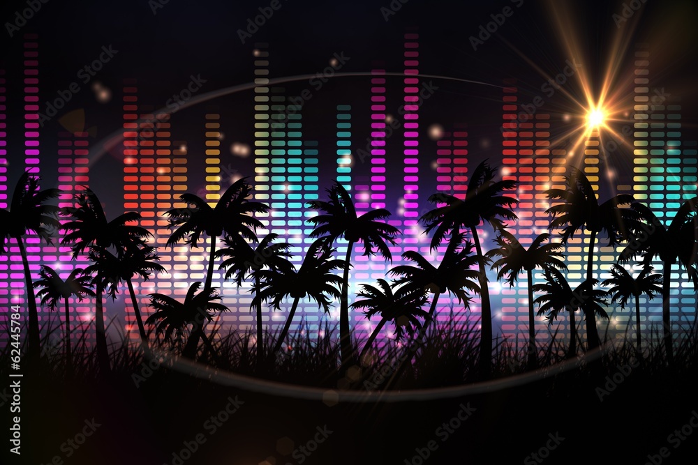 Aufkleber digitally generated palm tree background