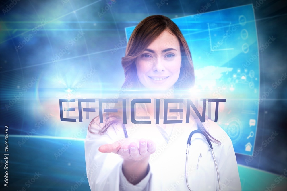 Poster efficient against futuristic technology interface