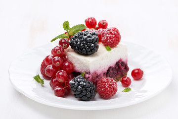piece of cake with fresh berries