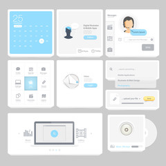 Set of flat concept elements for web and mobile services