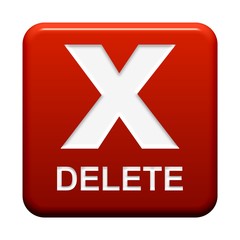 Obraz premium Roter Button: X Delete