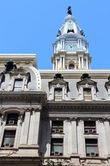 Fototapeta na wymiar Philadelphia Pennsylvania. American city. American architecture. Landmark tourist attraction. Philadelphia City Hall.