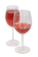 Set of empty wine glasses