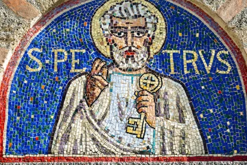 Papier Peint photo autocollant Monument Agliate Brianza, mosaic of St. Peter
