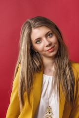 Fototapeta premium portrait of the beautiful young woman with beauty long straight